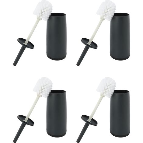 brush and holder set with stand black modern design with lid
