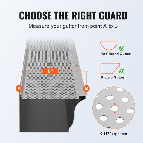 Grille de Protection Gouttière 127 mm Pare-feuilles pour (1/5)