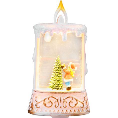 Laterne MagicHome Weihnachten, Weihnachtsmann mit Bäumchen, Kunststoff, 1xLED warmweiß, 8x4x15 cm, 2xAAA (1/4)