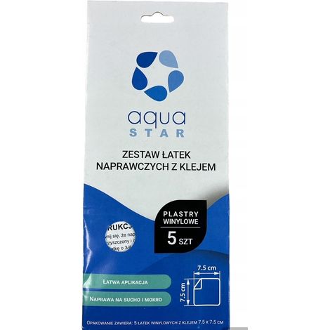 Parches autoadhesivos impermeables para piscinas, blancos, 5 unidades (1/3)
