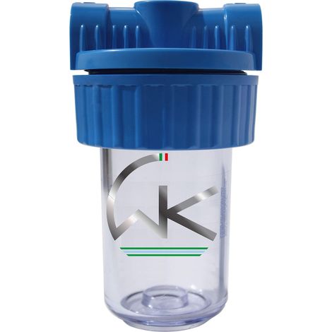 WK - Contenitore Vuoto per Filtrazione Acqua da 5 Pollici con Attacchi da 1/2 Pollice, Utilizzabile con Tutte le Cartucce