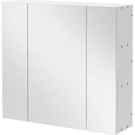 Hängender Wandschrank für das Badezimmer mit dreiteiligem Spiegel, moderner Loft-Stil (1/4)