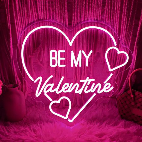 Enseigne Néon « Be My Valentine » – Lettres LED Roses Romantiques pour Ambiance de Chambre de Fille, Idéal pour la Saint-Valentin ou Cadeau pour Amoureux (1/5)