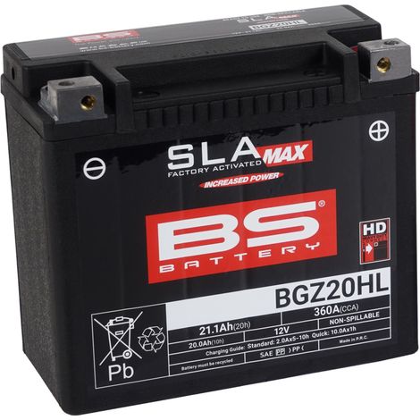 BS 2025/12 BATTERIA BGZ20HL MAX (FA) (YTX20HL,YTX20L-BS,YTX20HL-BS,YB18L-A) 12V 20AH 176X89X154 SENZA MANUTENZIONE - A ELETTRODO (CORRENTE DI AVVIAMENTO AUMENTATA) (360A) (HARLEY-DAVIDSON) (2) - SOSTI (1/3)