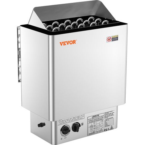 VEVOR Stufa per Sauna Stufa Elettrica per Sauna 8 kW, Riscaldatore Portatile per Sauna Interno/Esterno 400 V 3 N con Timer da 3 Ore Controllo Integrato Uso Domestico Commerciale 8-12 m³ Acciaio Inox (1/5)