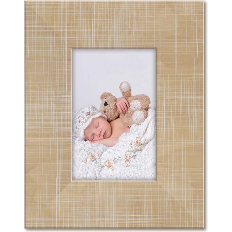 Lupia - Cornice Portafoto in Legno da tavolo FRAME BROWN Linee Grey 10x15 cm (1/4)