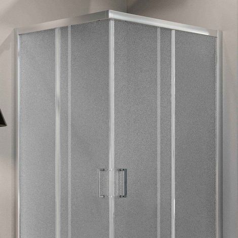 Box doccia angolare scorrevole vetro stampato h 185 mod. Ready 80x100 cm rettangolare
