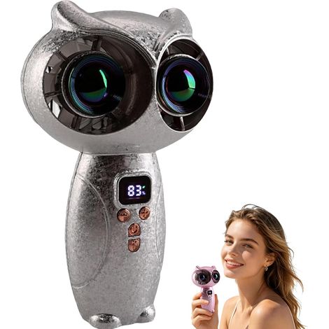 Ventilateur portable double turbo affichage LED, 100 vitesses et technologie de semi-refroidissement, mini ventilateur personnel rechargeable 3000 mAh, pour intérieur et extérieur (1/5)