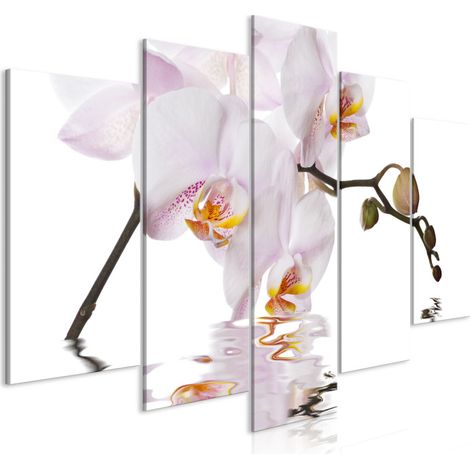 Tableau Imprimé 5 Panneaux "Delightful Orchid Wide" 50 x 100 cm (1/2)