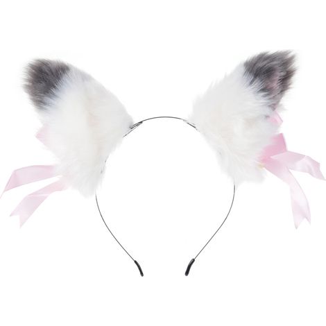 Pinza para el cabello con orejas de zorro, suave y esponjosa, diadema (accesorio para niñas y mujeres). (1/5)