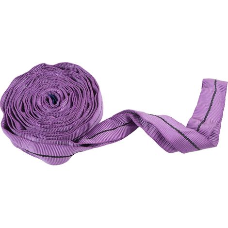 Élingue de levage flexible en polyester à double boucle violette 1T 3M pour grue industrielle, corde de remorquage (1/5)
