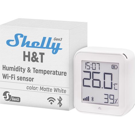 WLAN-Temperatur- und Feuchtigkeitssensor – 1 Stück – Weißes E-Ink-Display – Überwachung im Innen- und Außenbereich – Haus und Garten – Mit mobiler App (1/5)