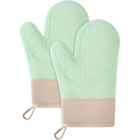 Gants de cuisine en silicone et coton résistants à la chaleur