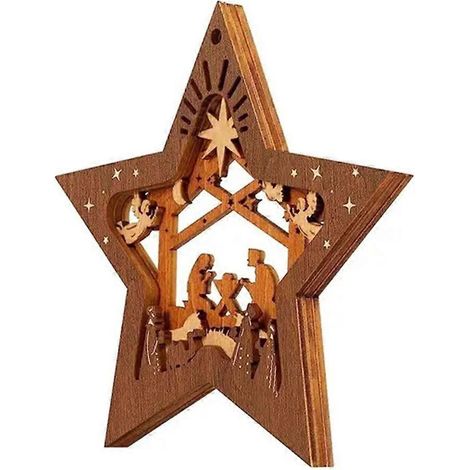 Décoration de Noël en forme d'étoile à suspendre au sapin, pour décorer la maison et les fêtes. (1/4)