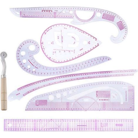 Set mit 7 Nählinealen zum Messen, gebogenen Stofflinealen, DIY-Schnittmustererstellung, Bekleidungskreation, Schneiderwerkzeug. (1/5)