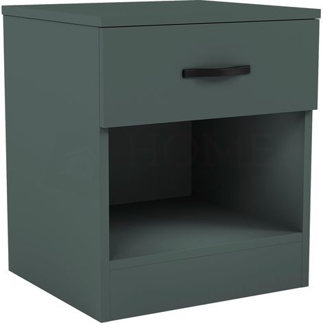 Riano 1 Drawer Bedside Table Cabinet Chest Nightstand Bedroom Furniture, Green