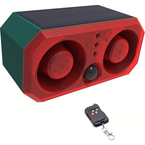 Détecteur de Mouvement pour l'extérieur Alarme à Double klaxon Grande Puissance étanche avec détecteur Mouvement lumière Infrarouge lumière Rouge Clignotante répulsif pour Animaux défenseur