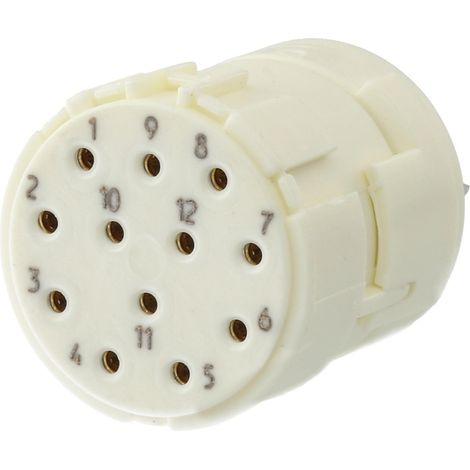 HUMMEL M23 Signal Löt-Kontakteinsatz Buchse Lötanschluss, Polzahl 12-polig 200V, 8A, Farbe weiß - 1 Stück (1/3)