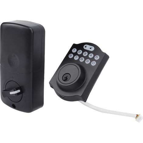 Serrure digicode porte automatique sans clé alliage aluminium avec clés pour porte 35-50mm maison appartement lot de 2 (1/5)