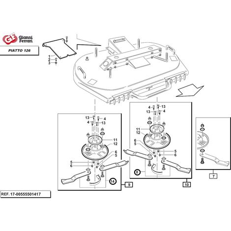 KIt par de cuchillas mulching izquierda + par de cuchillas mulching derecha GIANNI FERRARI (1/4)