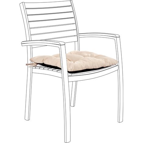 Gardenista - Coussins de chaise d'extérieur, 40x40x4 cm coussins de siège touffetés de jardin, coussins de siège résistants à l'eau avec attaches, coussins de chaise remplis - pierre (1/5)