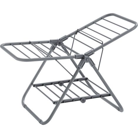 Songmics – Étendoir à linge pliable 2 niveaux – Métal résistant à la rouille – Dimensions 44 x 101 x 54 cm – Pour salle de bain et balcon (1/5)