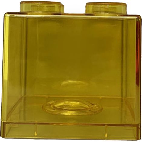 Tirelire transparente en forme de briques de construction, boîte à monnaie rectangulaire jaune pour enfants garçons filles 8,9x8,9x9,2cm (1/5)
