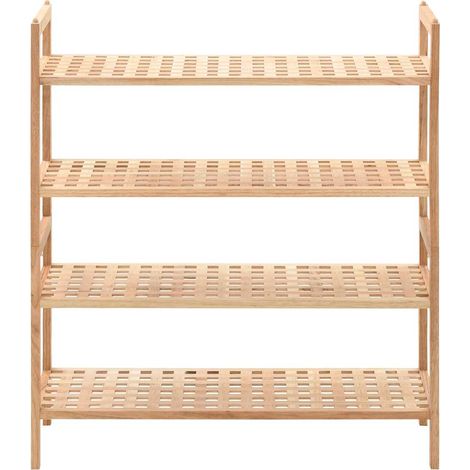Étagère à chaussure Meuble à chaussures Bois de noyer massif 69 x 26 x 81 cm