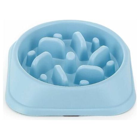 Anti-Gluttonous Dog Bowl, Slow and Healthy Eating, Promotes Digestion, Anti-Vomiting, Non-Slip Support, Medium Dog Bowl, Blue (1/5)