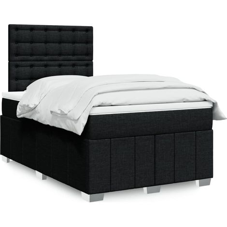 Boxspringbett mit Matratze Schwarz 120x200 cm Stoff