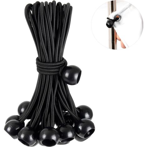 30 tendeurs élastiques - Tendeurs élastiques pour auvent - Tendeurs élastiques pour bâche avec boules - Sangles d'arrimage robustes avec boules pour auvents