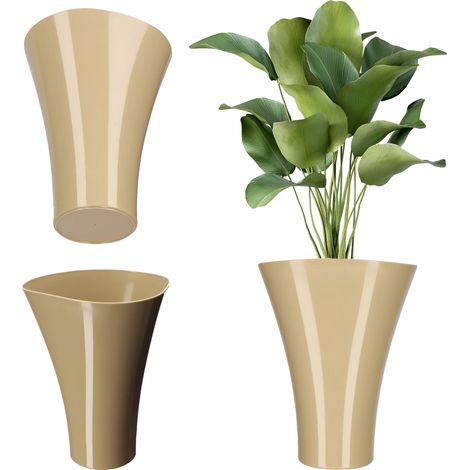 Housse de pot de fleurs, design élégant, compatibilité polyvalente, Kaki foncé, Moyen-c (1/2)
