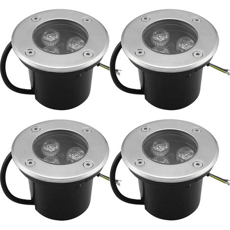 4er-Set 3W IP65 LED-Außen-Einbaustrahler – 270 Lumen, runder LED-Terrassen-Downlight, Außenleuchte für den Garten – für Gärten, Wege, Innenhöfe, Garagen – Warmweiß (1/5)