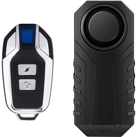 Alarme de vélo Mise à Jour sans Fil Vibration Capteur de Mouvement Imperméable à l’Eau Antivol 113dB avec télécommande pour Bicyclette Moto Voiture Scooter Véhicules (1/5)