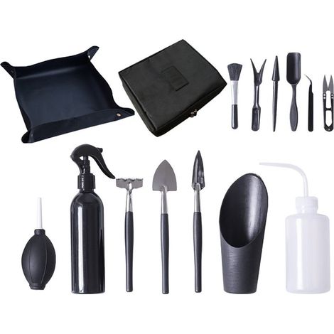 Ensemble 15 outils jardinage miniatures – Bonsaïs, plantes succulentes – Plantation main – Jardins miniatures féeriques, plantes intérieur (1/5)