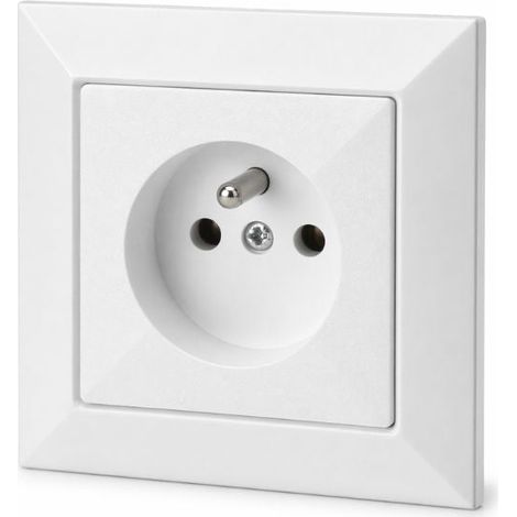 Prise Encastrée 2P+T 16A 250V - Blanc - SILAMP