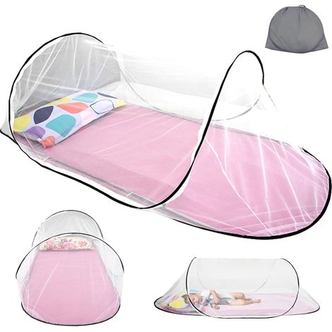 Moustiquaire Pop-up Pliable de Voyage 200 x 80 x 56 cm, Ultra Légère pour Lit Simple et Utilisation Enfants (1/5)