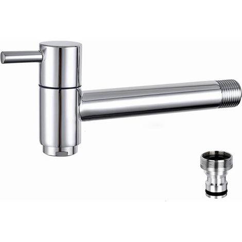 Robinet mural en laiton chromé pour jardin, balcon, lavabo, eau froide, salle de bain, buanderie (1/5)