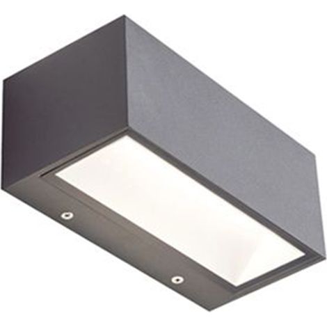 Applique Da Esterno Media Biemissione Box Alluminio Grafite 12W Led 3000K (1/2)