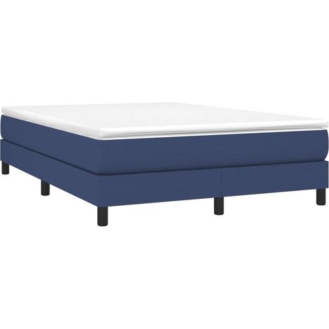 Struttura Letto a Rete a Molle Blu 140x200 cm in Tessuto vidaXL