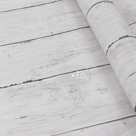 Papier adhésif vinyle 40x300cm pour meuble – Aspect faux bois gris – Amovible et résistant à l'eau – Installation facile avec quadrillage (1/5)