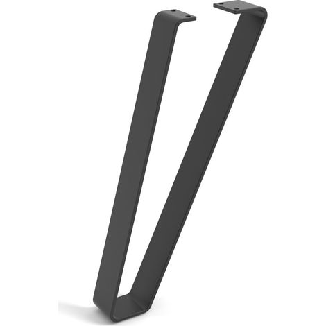 Pied de meuble incliné en acier noir – Hauteur 40 cm – Installation boulonnée facile – Pour projets de restauration – REI