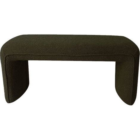 Banc rembourré en tissu bouclette L100cm - Vert kaki - FULL