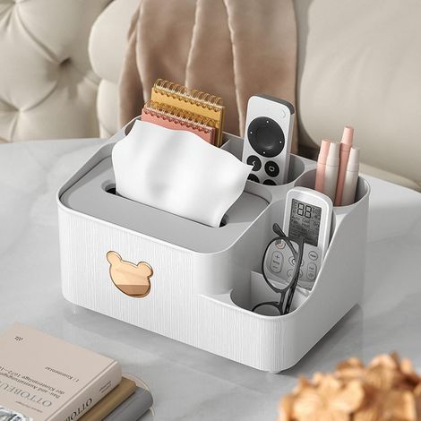 Boîte de rangement multifonctionnelle pour mouchoirs de bureau, distributeur de serviettes, adaptée à la chambre, à la salle de bain, au salon (1/5)