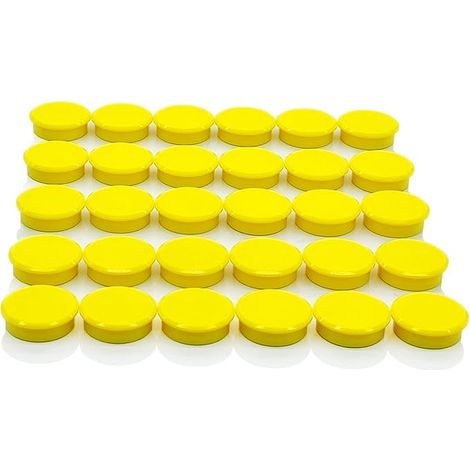Imán de nevera, imanes para pizarra magnética, imán de nevera, imanes de nevera decorativos, imán para pizarra blanca, imán redondo pequeño, para pizarra magnética, calendario, nevera (Amarillo) (1/5)
