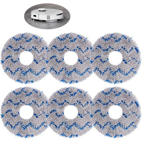 Diamètre extérieur 13,5 cm, diamètre intérieur 3,5 cm, lot de 6 chiffons de nettoyage de rechange bleus pour Ecovacs T20, T20pro, T20max, T20 MAX PLUS, T20 PRO PLUS Accessoires d'aspirateur, vadrouill (1/5)