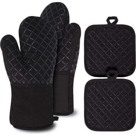 Manique - Gant De Cuisine - Résistant À La Chaleur Jusqu'à 230 °C - Antidérapant - Pour Four Cuisinière Grill - Lot De 4