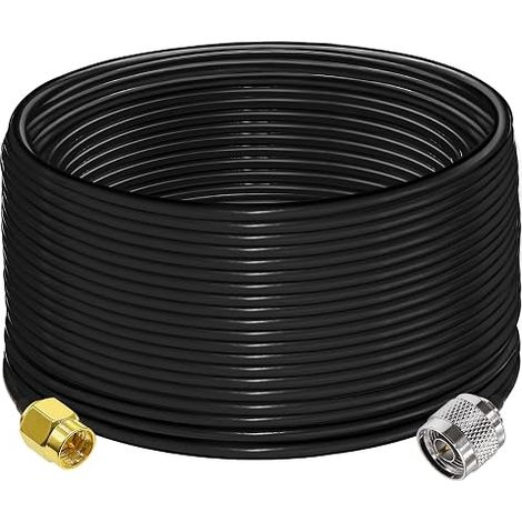 SMA to N RG58 Coaxial Cable WiFi Antenna Extension Cable Black SMA Male to N Male Coaxial Cable for 3G 4G LTE Amateur Radio Antenna (1/5)