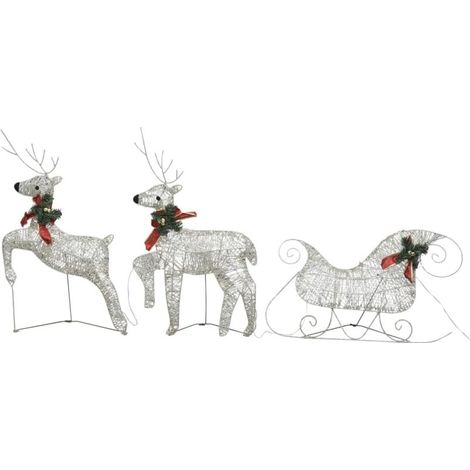 Rentierschlitten-Weihnachtsdekoration mit 60 LEDs, Goldfarben, für den Außenbereich (1/5)