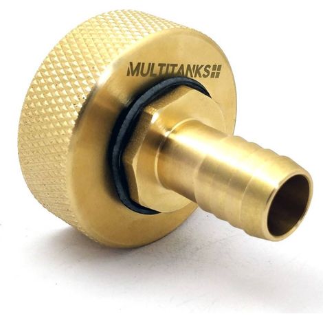 Raccord femelle S60x6 - embout cannelé 19mm en laiton (1/2)